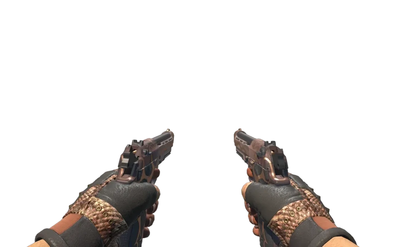 Dual Berettas Mystic Conjunction with Snakebite Bloodhound Gloves CS2 skin combo