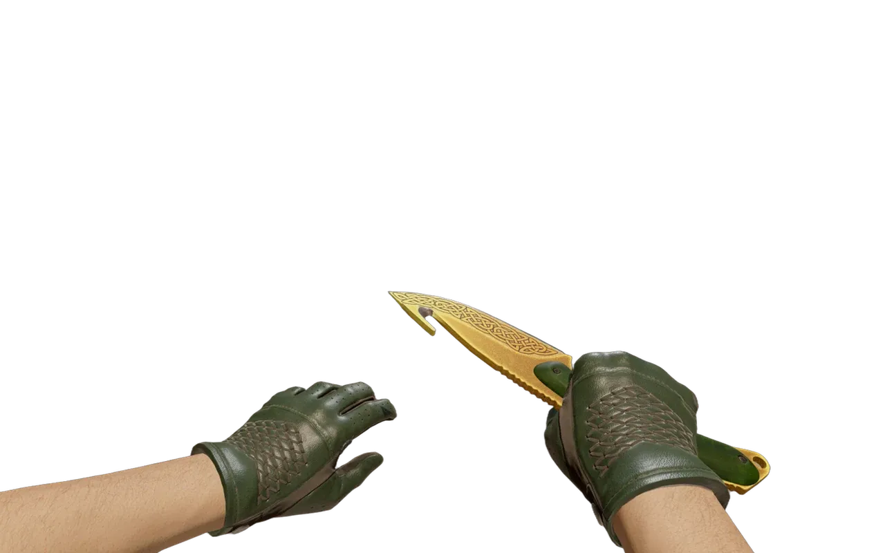 Gut Knife Lore with Racing Green Driver Gloves CS2 skin combo