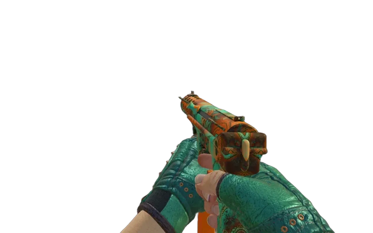 Tec-9 Toxic with Jade Broken Fang Gloves CS2 skin combo