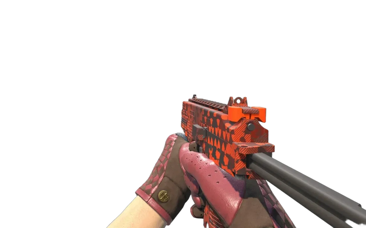 MP9 Setting Sun with Crimson Weave Driver Gloves CS2 skin combo
