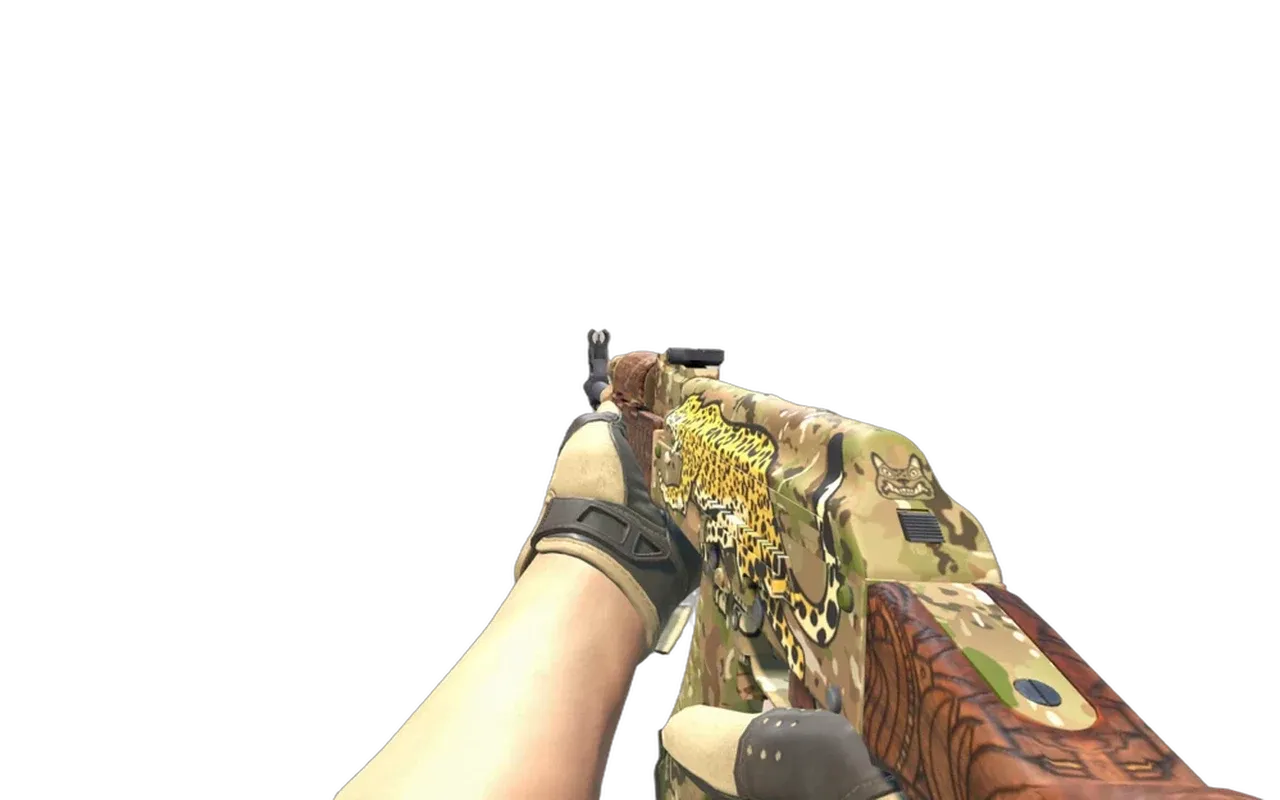 AK-47 Panthera onca with Creme Pinstripe Sport Gloves CS2 skin combo