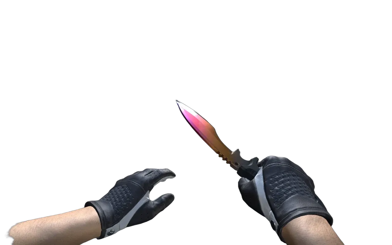 Kukri Knife Fade with Black Tie Driver Gloves CS2 skin combo