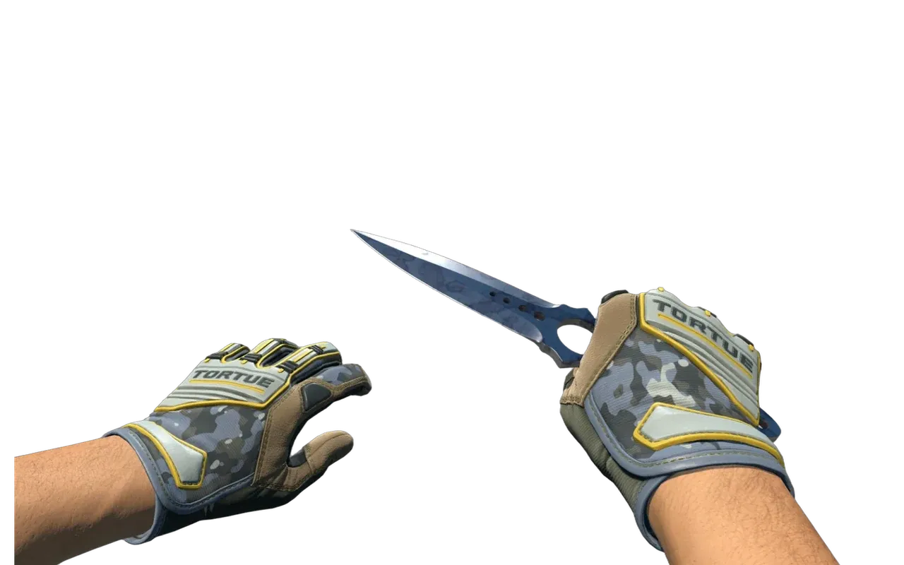 Skeleton Knife Stained with Lt. Commander Specialist Gloves CS2 skin combo