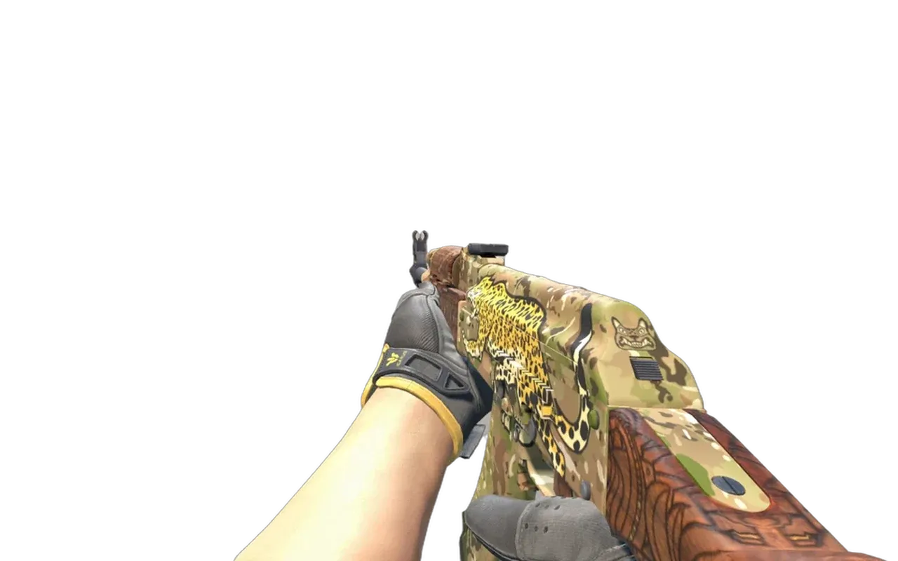 AK-47 Panthera onca with Omega Sport Gloves CS2 skin combo