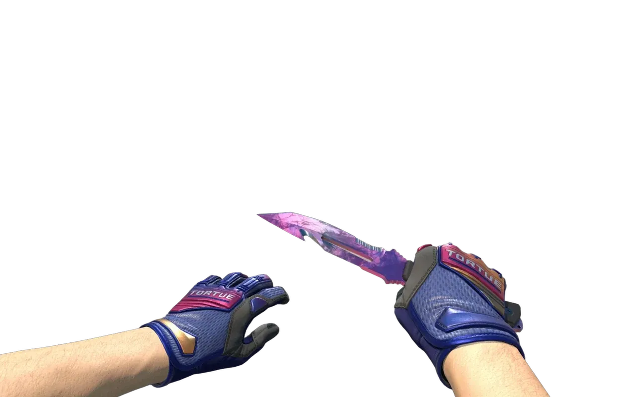 Survival Knife Doppler Phase 2 with Fade Specialist Gloves CS2 skin combo