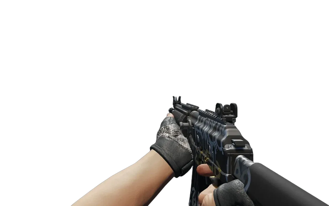 Galil AR Metallic Squeezer with Unhinged Broken Fang Gloves CS2 skin combo