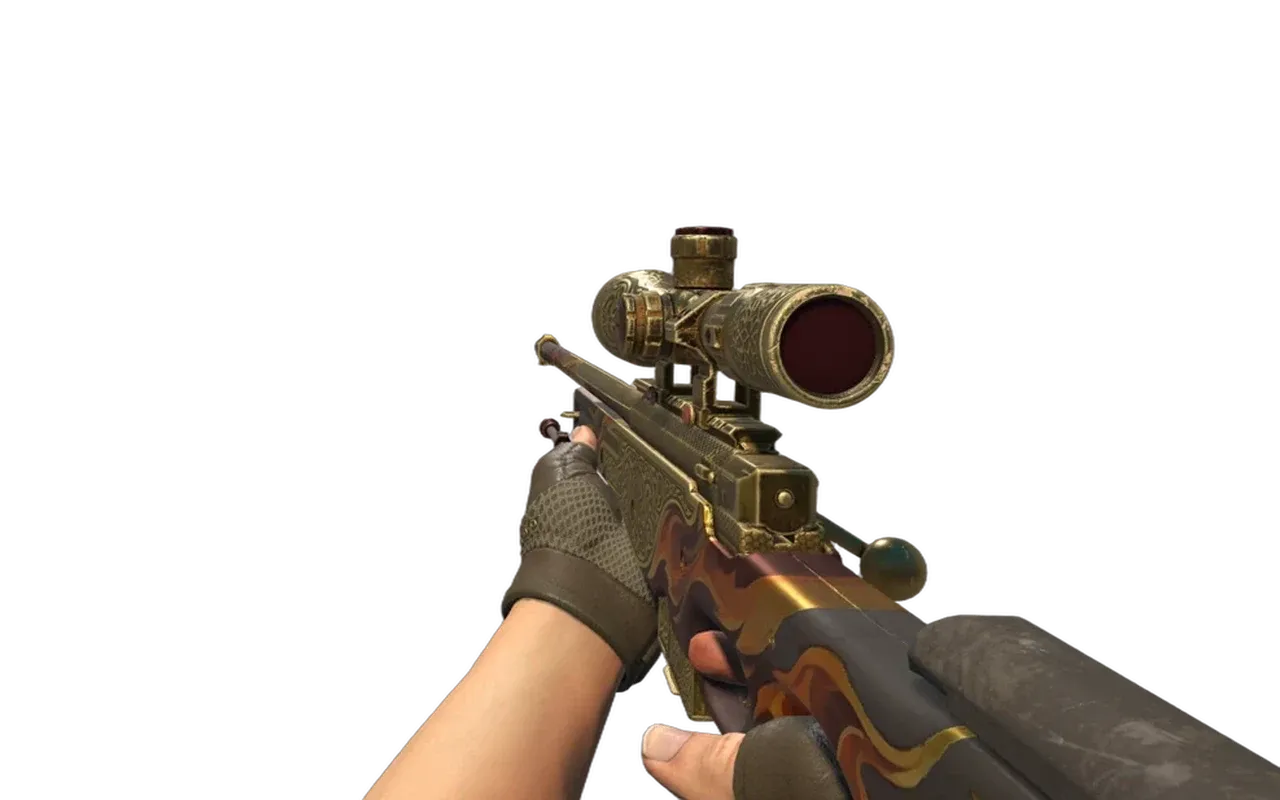 AWP Sovereign Flame with Mangrove Hydra Gloves CS2 skin combo