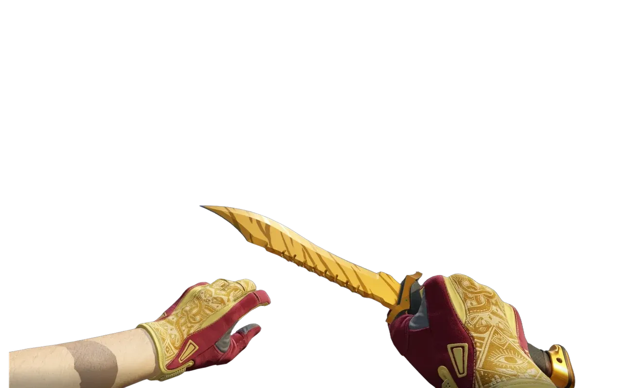 Bowie Knife Tiger Tooth with Occult Sport Gloves CS2 skin combo