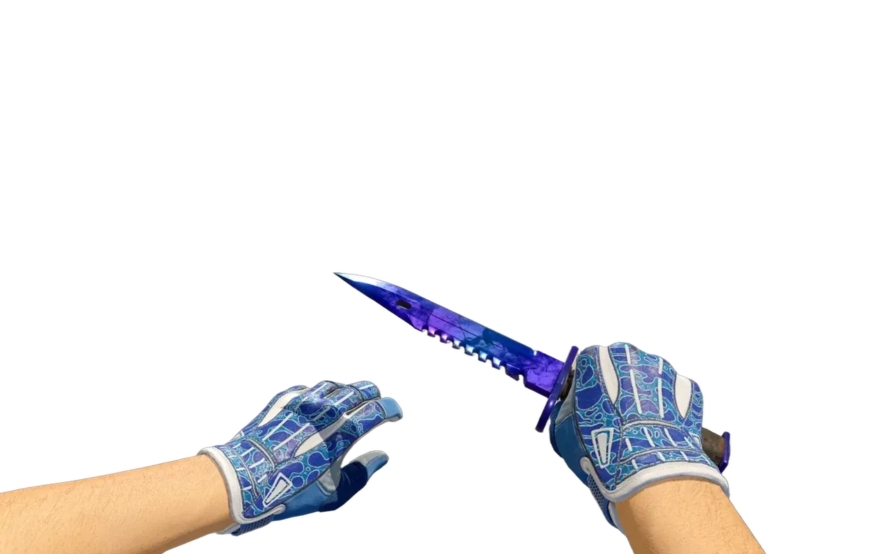 M9 Bayonet Doppler Phase 4 with Amphibious Sport Gloves CS2 skin combo