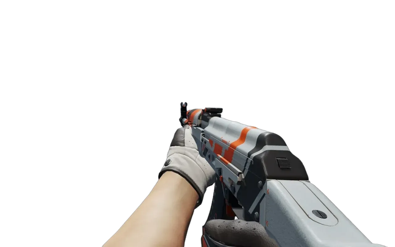 AK-47 Asiimov with Black Tie Driver Gloves CS2 skin combo