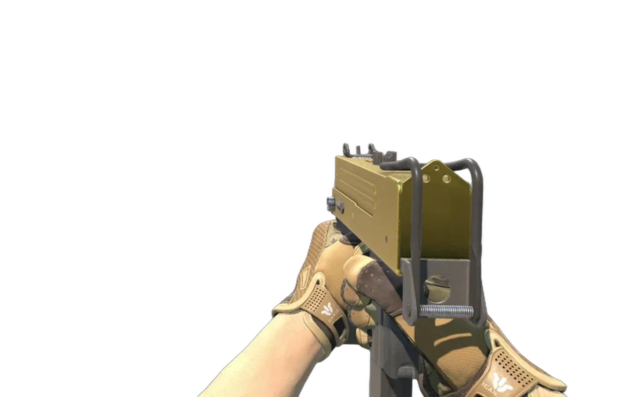 MAC-10 Gold Brick with Arid Sport Gloves CS2 skin combo