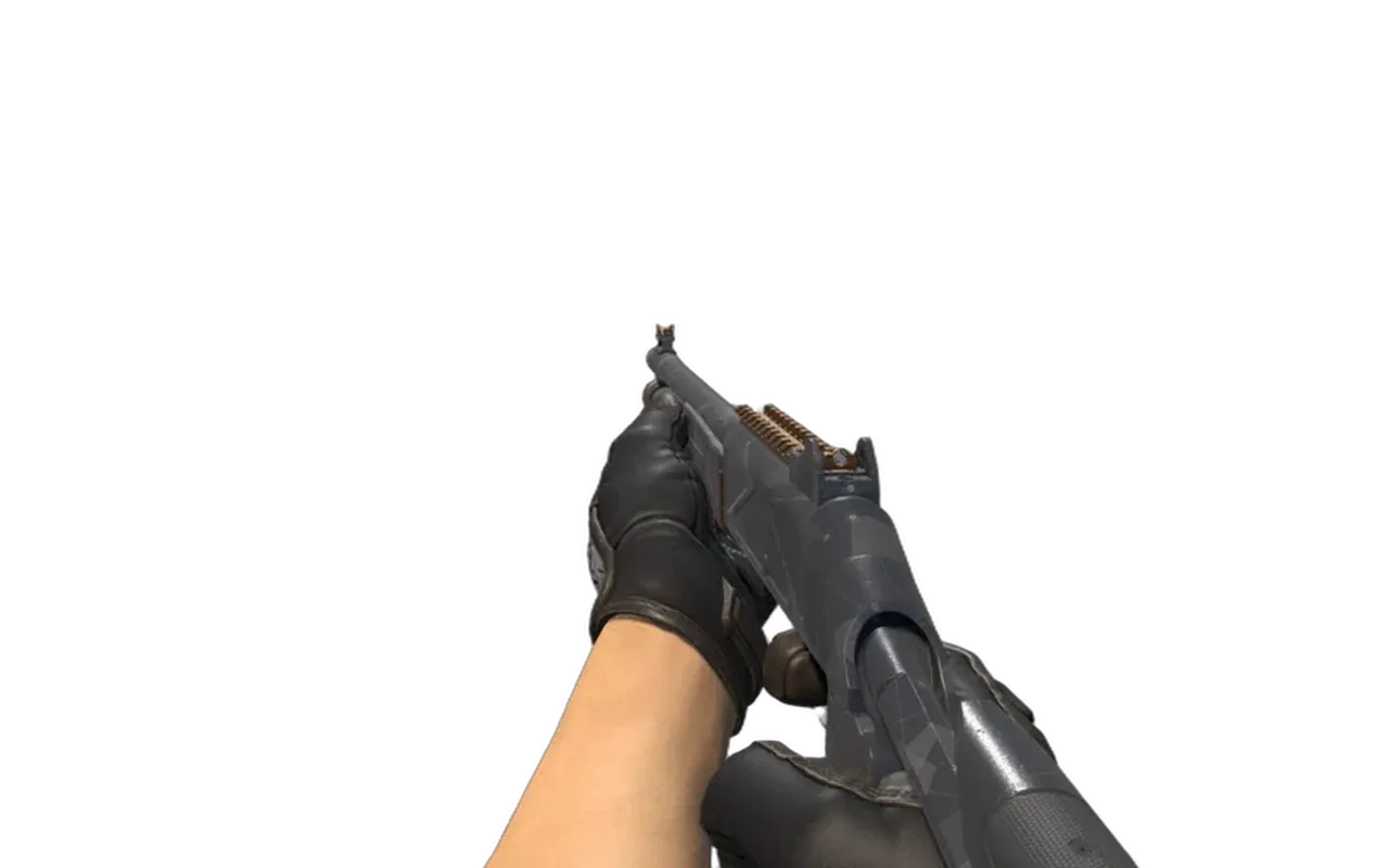 XM1014 Black Site with Blackbook Specialist Gloves CS2 skin combo