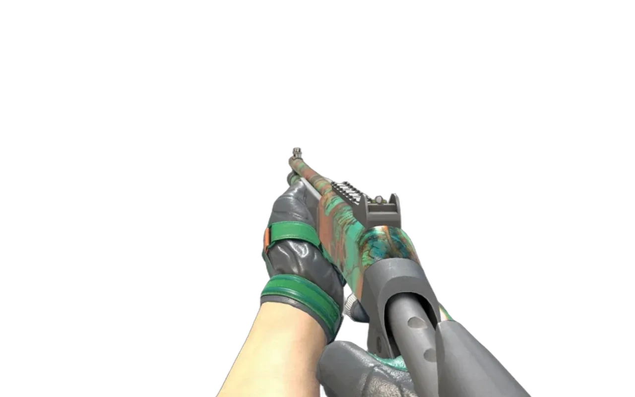 XM1014 Bone Machine with Turtle Moto Gloves CS2 skin combo