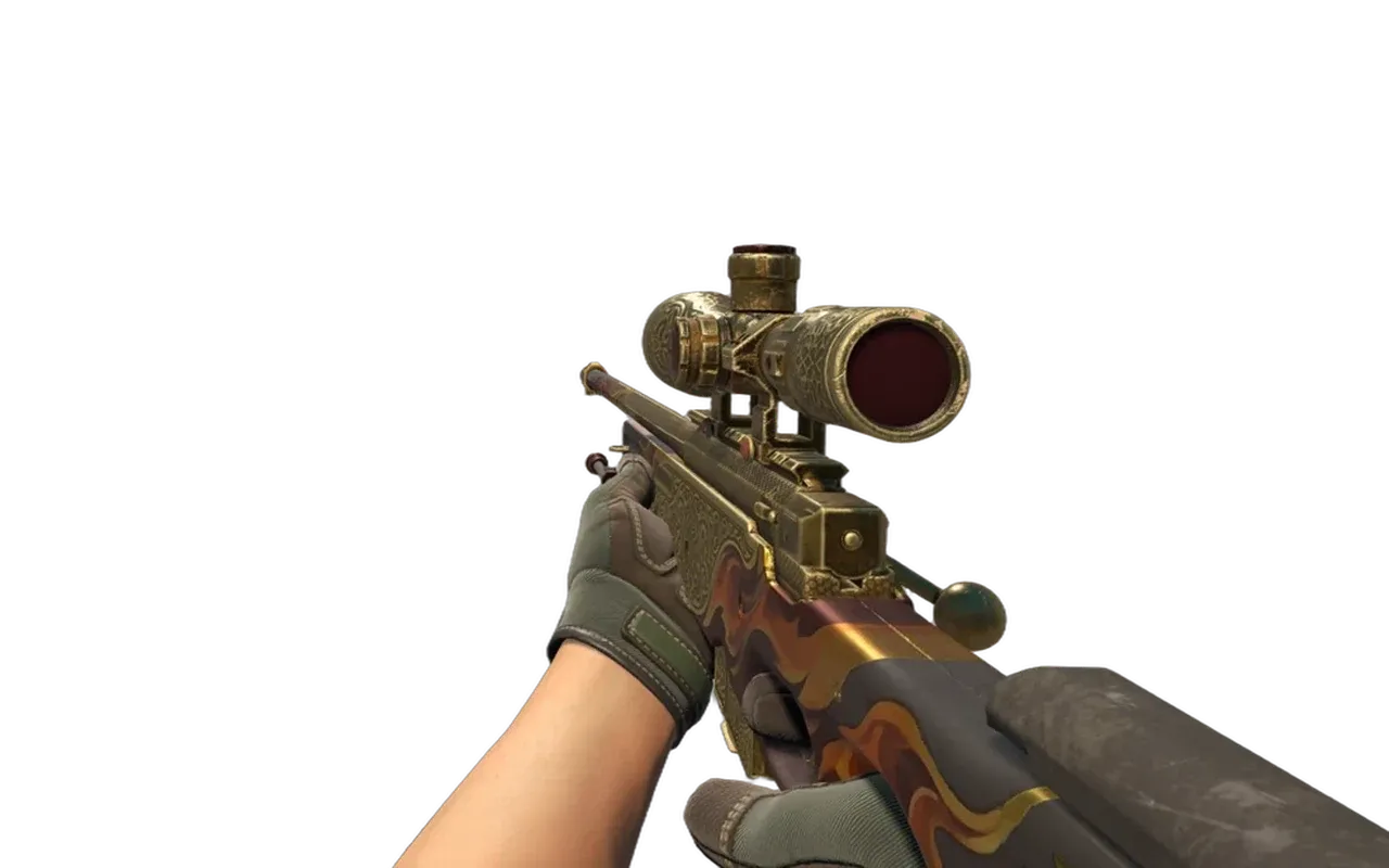 AWP Sovereign Flame with Forest DDPAT Specialist Gloves CS2 skin combo