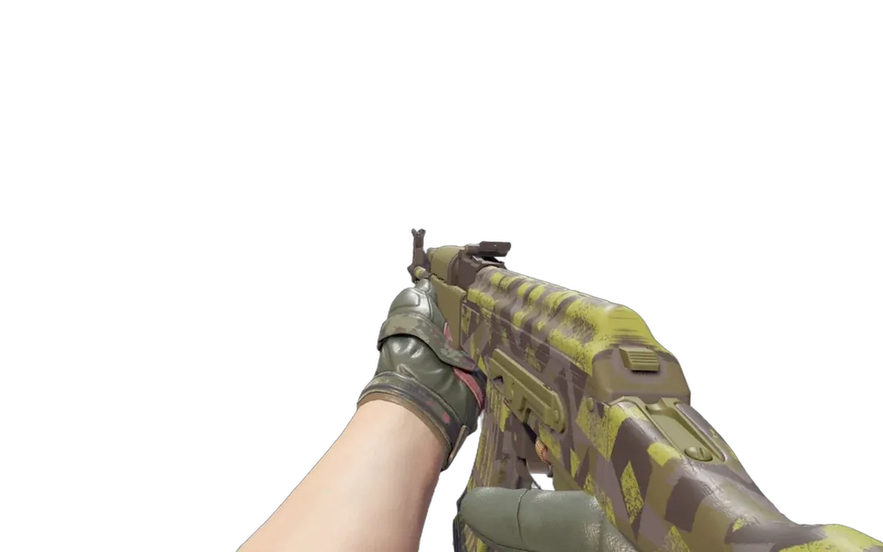 AK-47 Olive Polycam with 3rd Commando Company Moto Gloves CS2 skin combo