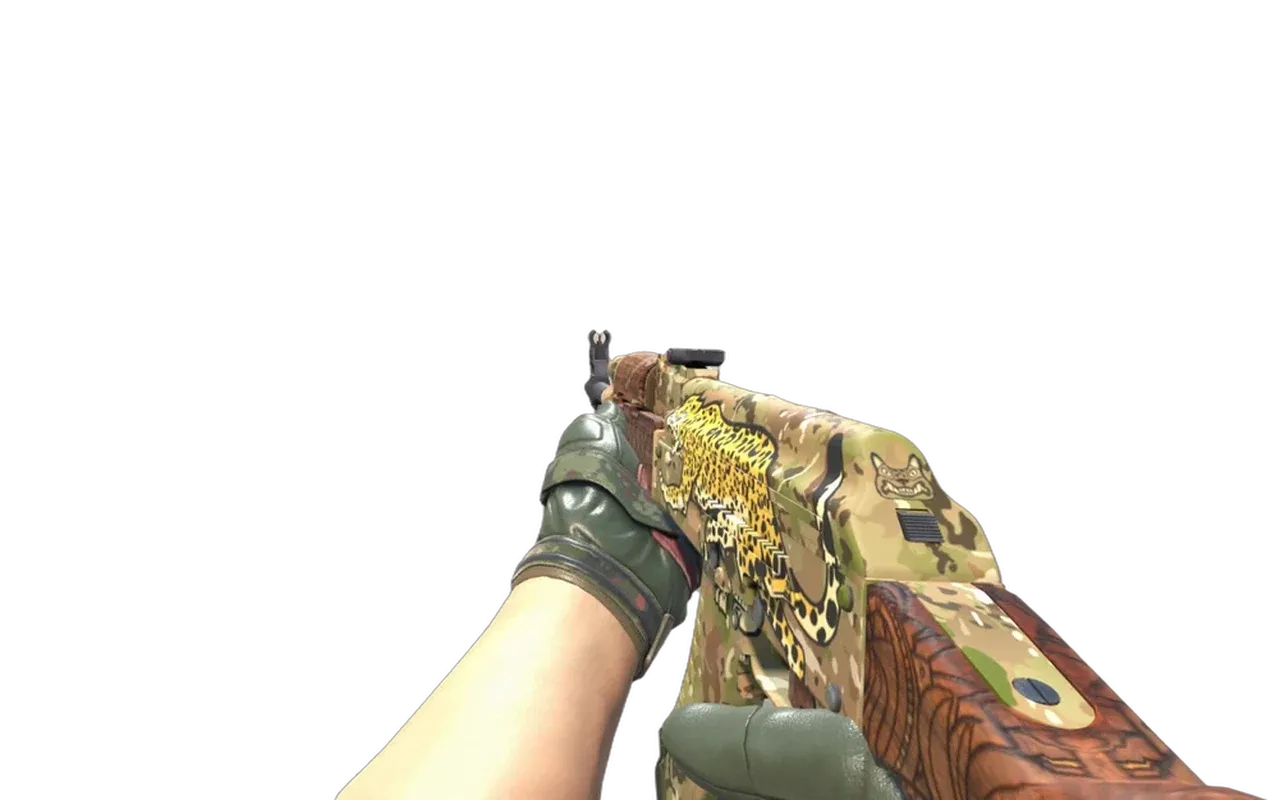 AK-47 Panthera onca with 3rd Commando Company Moto Gloves CS2 skin combo