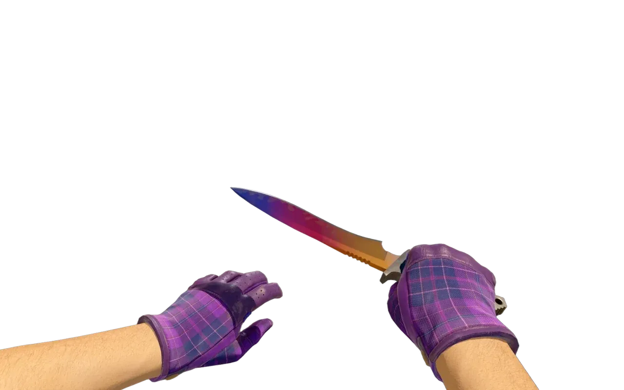 Classic Knife Fade with Imperial Plaid Driver Gloves CS2 skin combo