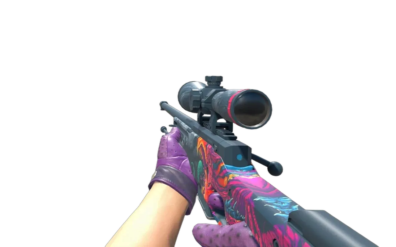 AWP Hyper Beast with Plum Quill Driver Gloves CS2 skin combo