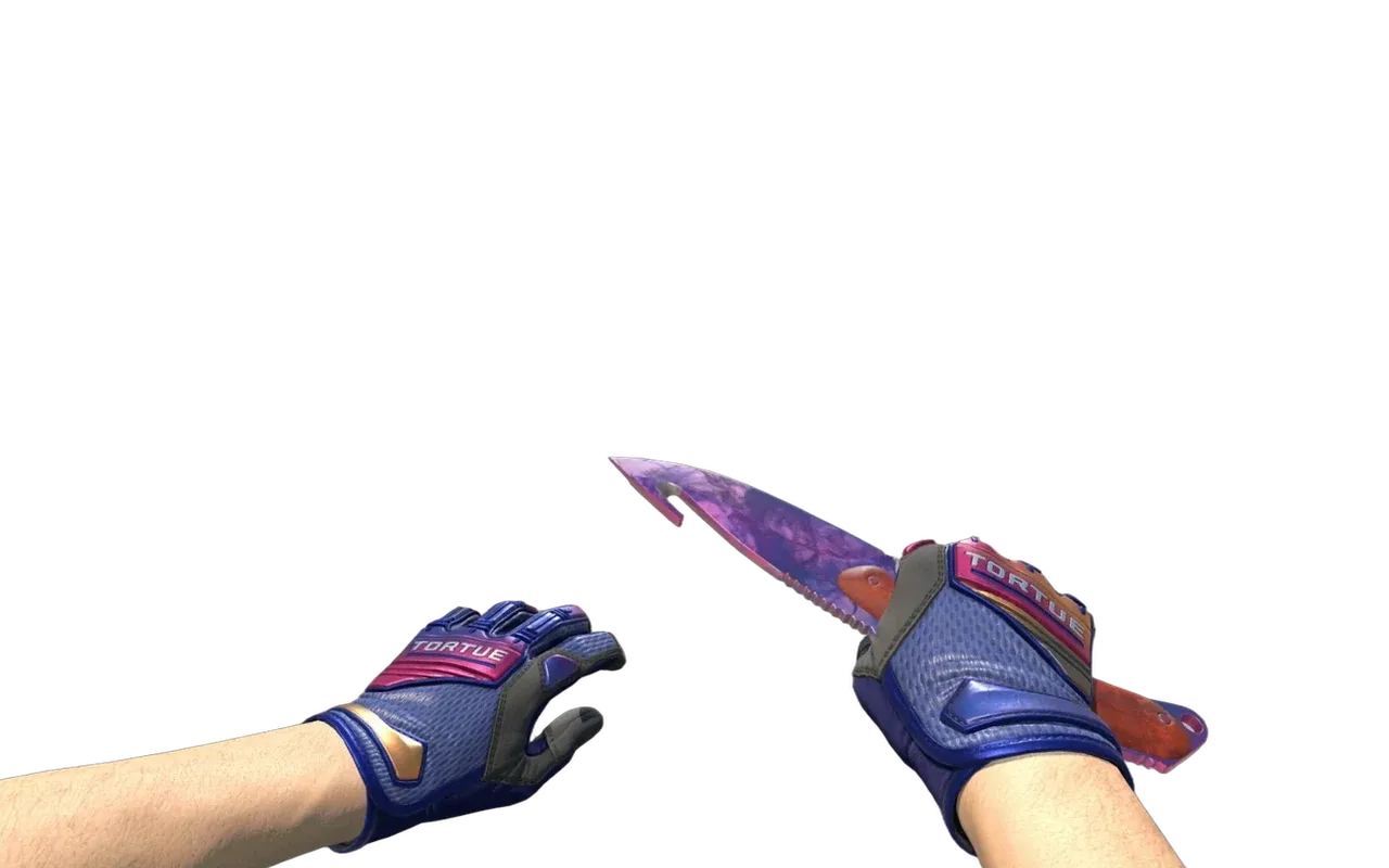 Gut Knife Doppler Phase 2 with Fade Specialist Gloves CS2 skin combo