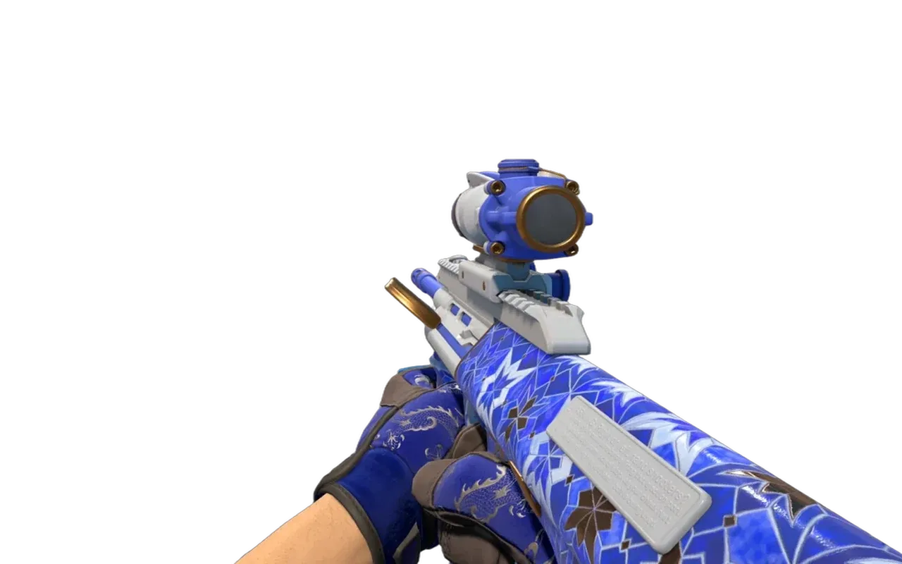 AUG Lapis Lazuli with Cloud Chaser Specialist Gloves CS2 skin combo