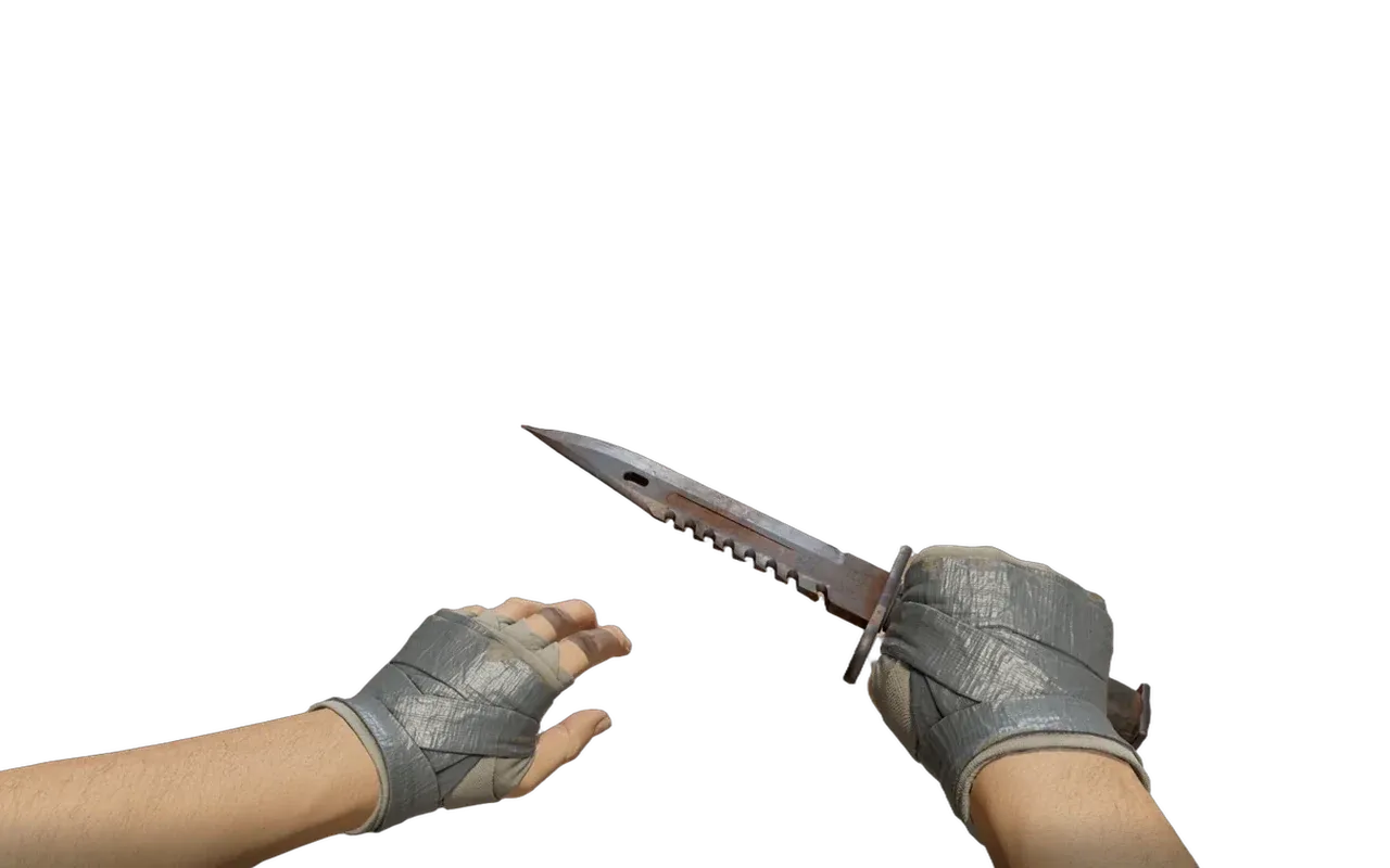 M9 Bayonet Rust Coat with Duct Tape Hand Wraps CS2 skin combo