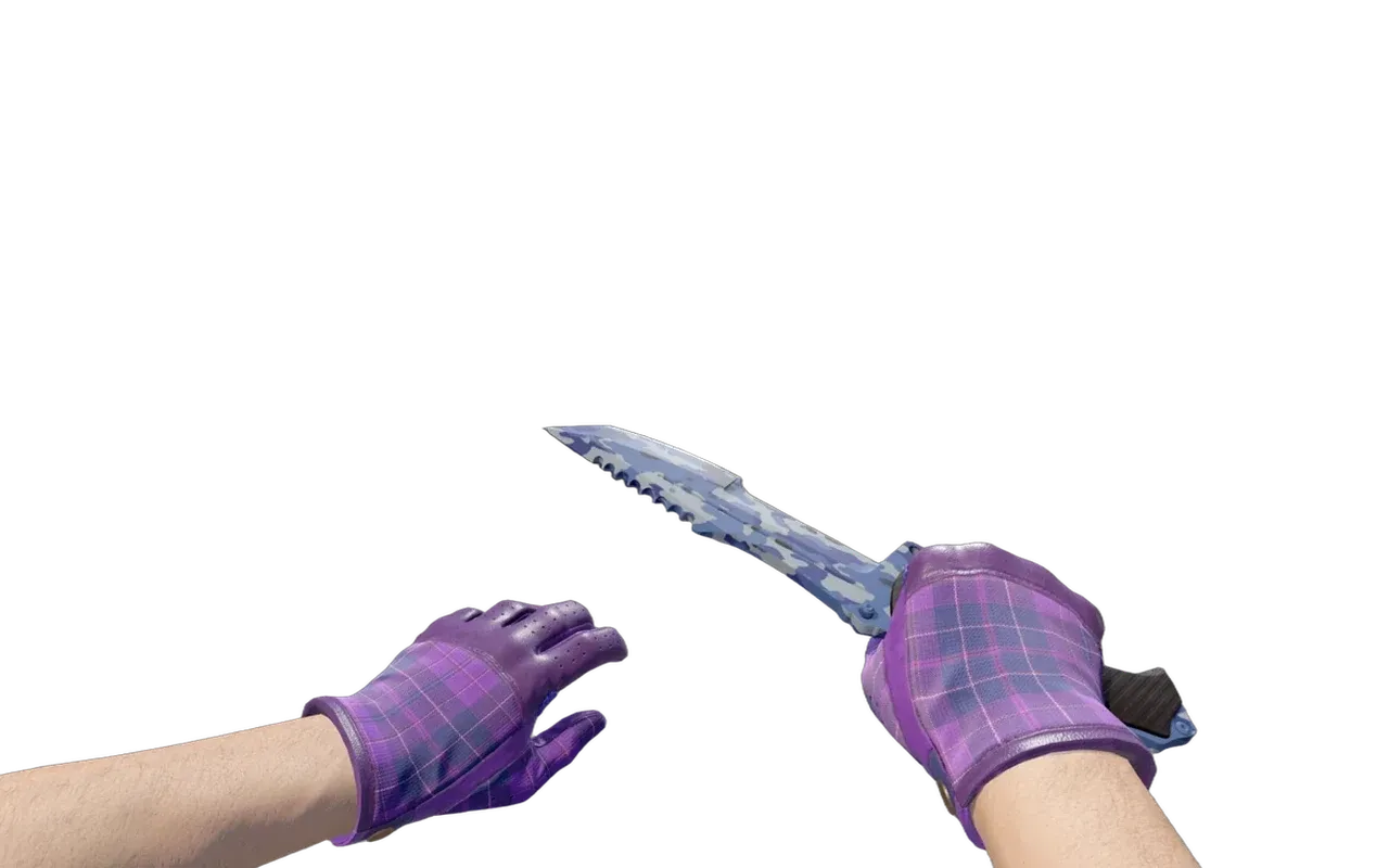 Huntsman Knife Bright Water with Imperial Plaid Driver Gloves CS2 skin combo