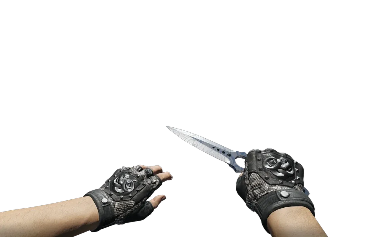 Skeleton Knife Damascus Steel with Unhinged Broken Fang Gloves CS2 skin combo