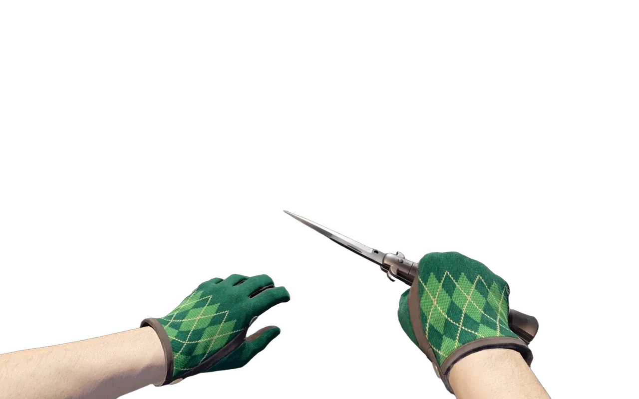 Stiletto Knife Stained with Hand Sweaters Driver Gloves CS2 skin combo