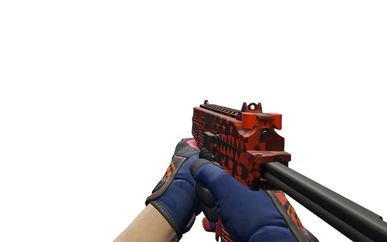 MP9 Setting Sun with Sunburst Specialist Gloves CS2 skin combo