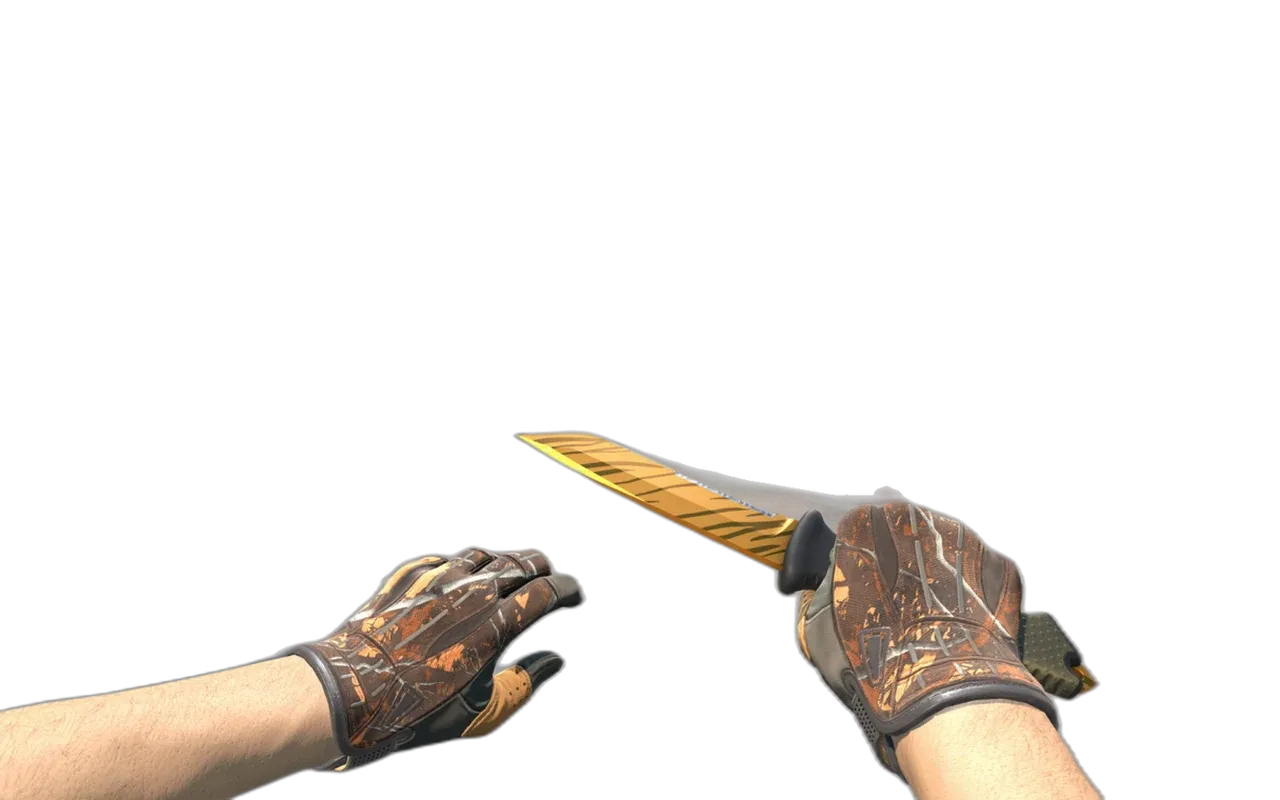 Ursus Knife Tiger Tooth with Big Game Sport Gloves CS2 skin combo