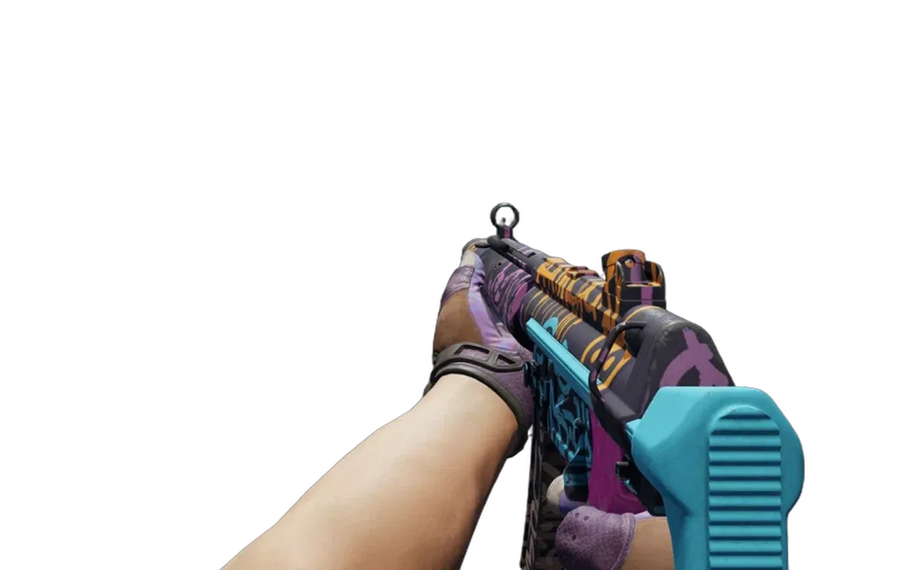 MP5-SD Neon Squeezer with Violet Beadwork Sport Gloves CS2 skin combo