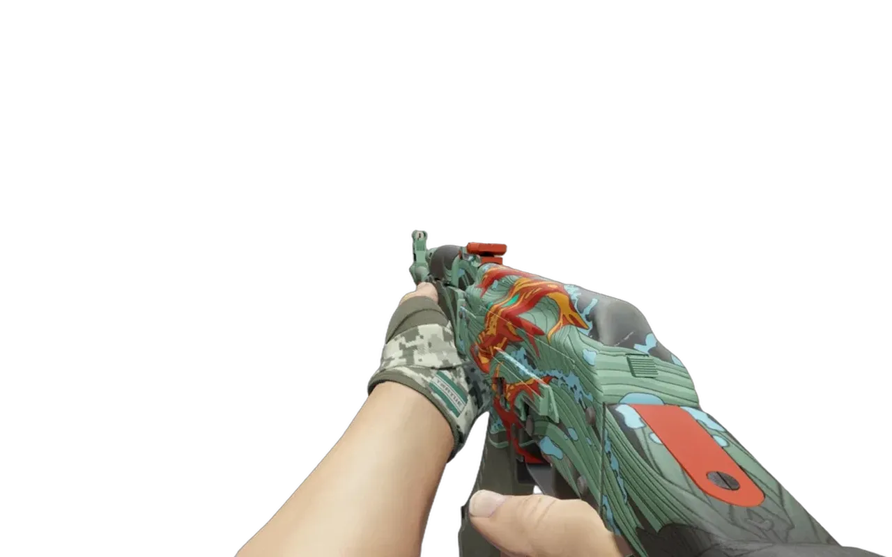 AK-47 Aquamarine Revenge with Spruce DDPAT Hand Wraps CS2 skin combo