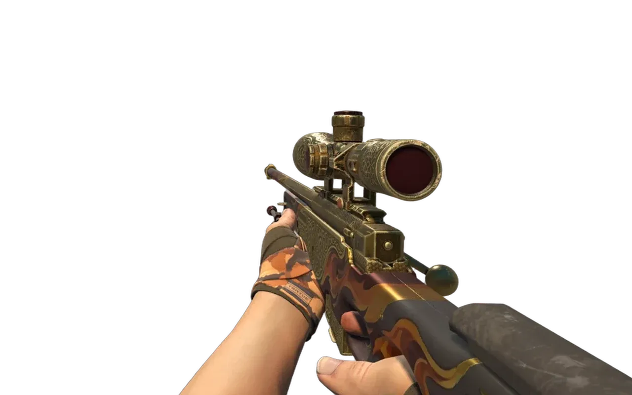 AWP Sovereign Flame with Badlands Hand Wraps CS2 skin combo