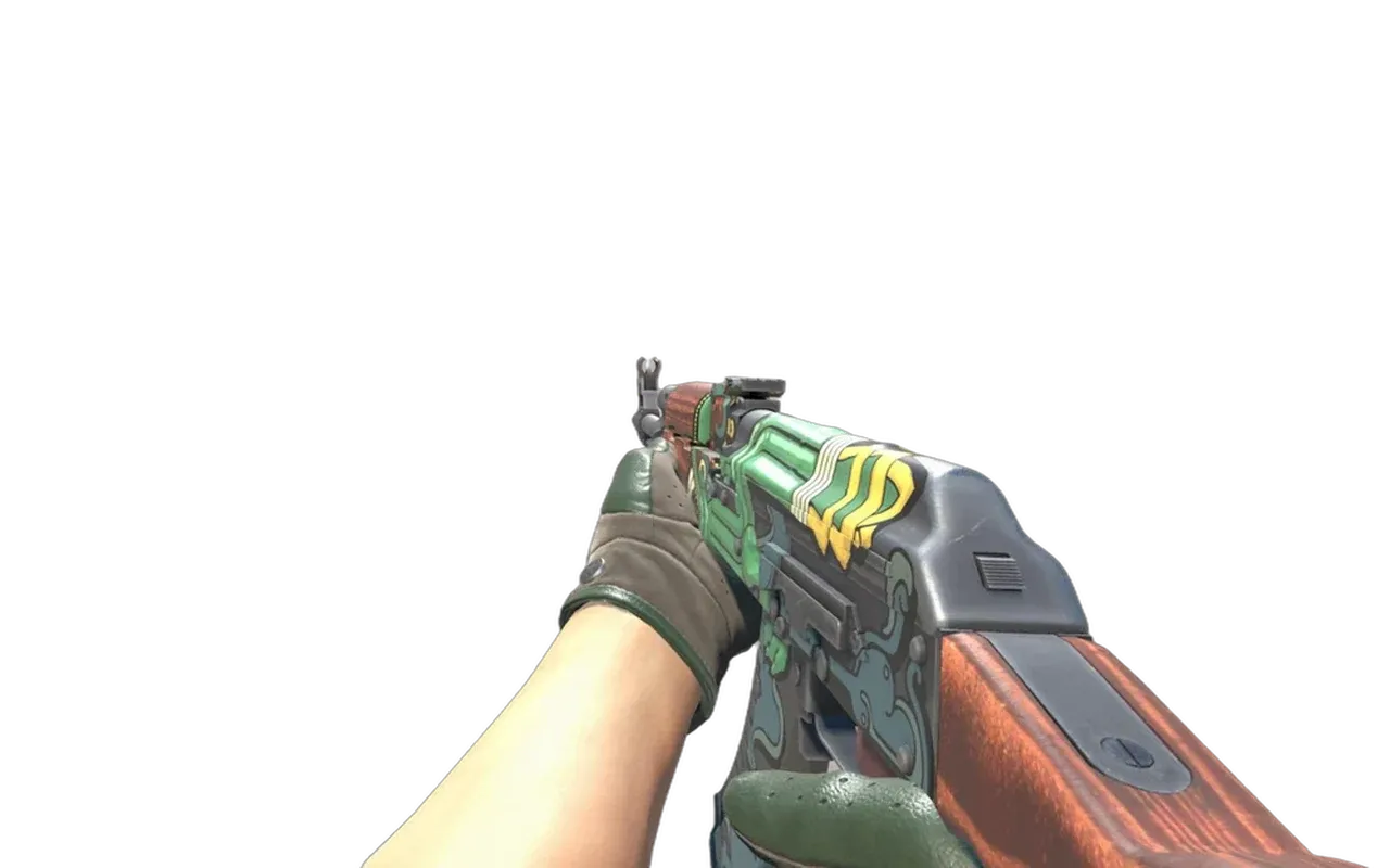 AK-47 Fire Serpent with Racing Green Driver Gloves CS2 skin combo