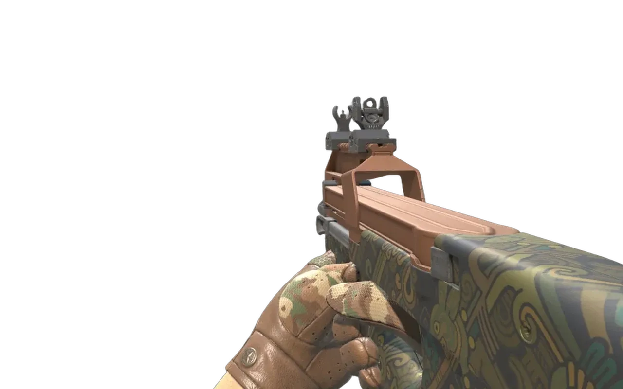 P90 Ancient Earth with Convoy Driver Gloves CS2 skin combo
