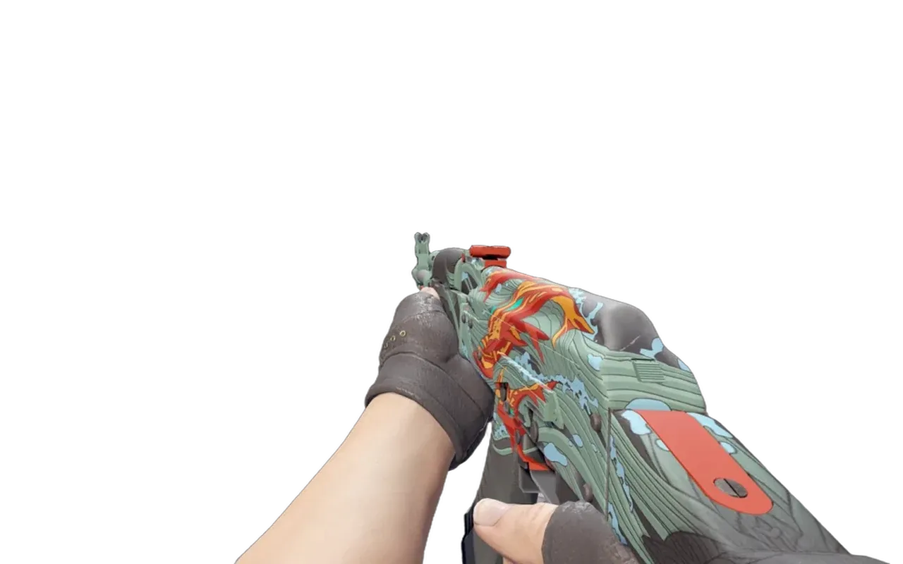 AK-47 Aquamarine Revenge with Charred Bloodhound Gloves CS2 skin combo