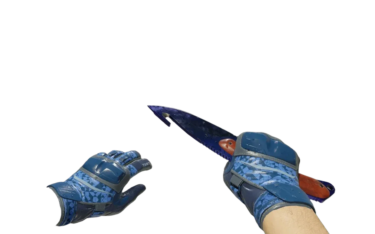 Gut Knife Doppler Phase 4 with Polygon Moto Gloves CS2 skin combo