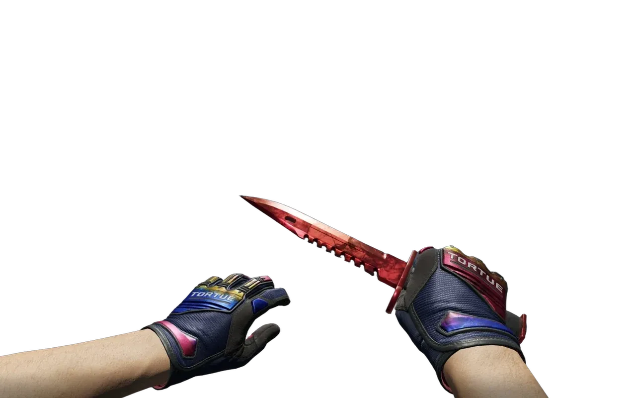 M9 Bayonet Doppler Ruby with Marble Fade Specialist Gloves CS2 skin combo