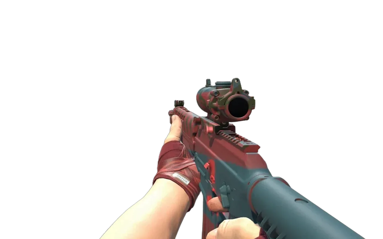 SG 553 Fallout Warning with Slaughter Hand Wraps CS2 skin combo