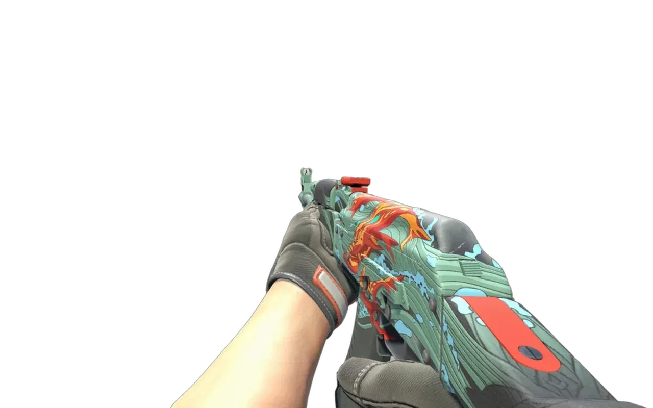 AK-47 Aquamarine Revenge with Foundation Specialist Gloves CS2 skin combo