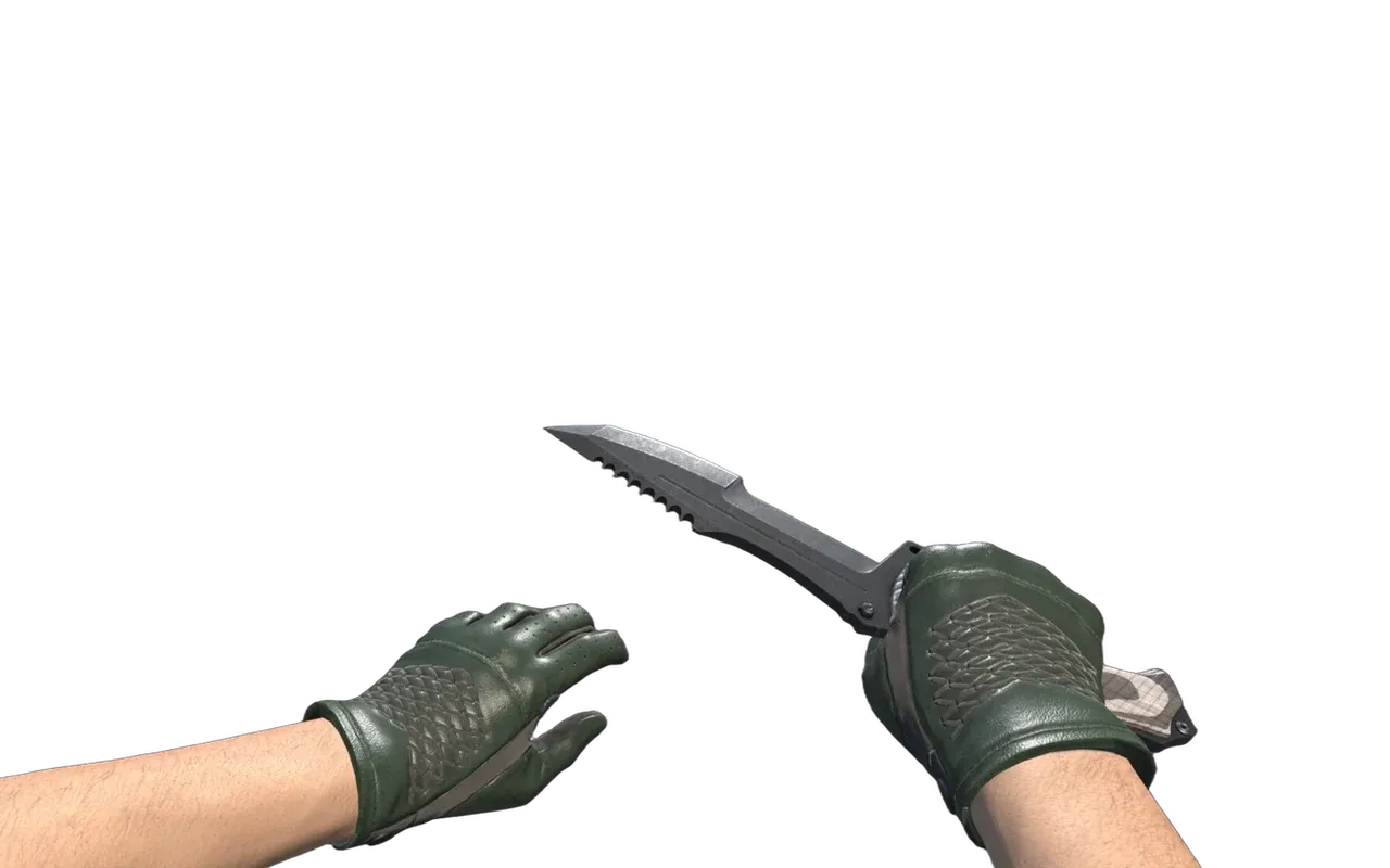 Huntsman Knife Black Laminate with Racing Green Driver Gloves CS2 skin combo