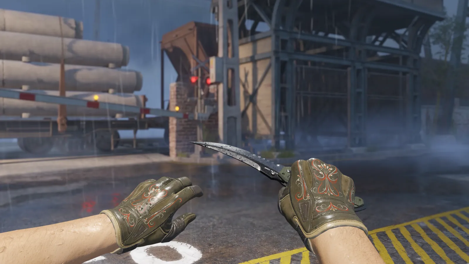 Flip Knife Creme Pinstripe Gloves, CS2 skin combo screenshot