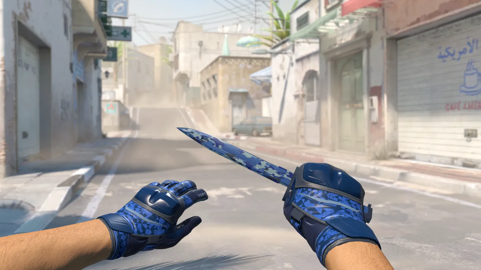 Bayonet Bright Water Polygon Gloves, CS2 skin combo screenshot