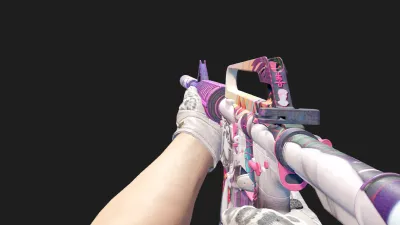 M4A1-S Vaporwave Snow Leopard Gloves, CS2 skin combo