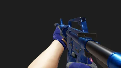 M4A1-S Blue Phosphor Fade Specialist Gloves, CS2 skin combo