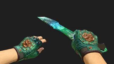 Huntsman Gamma Doppler Jade Gloves, CS2 skin combo